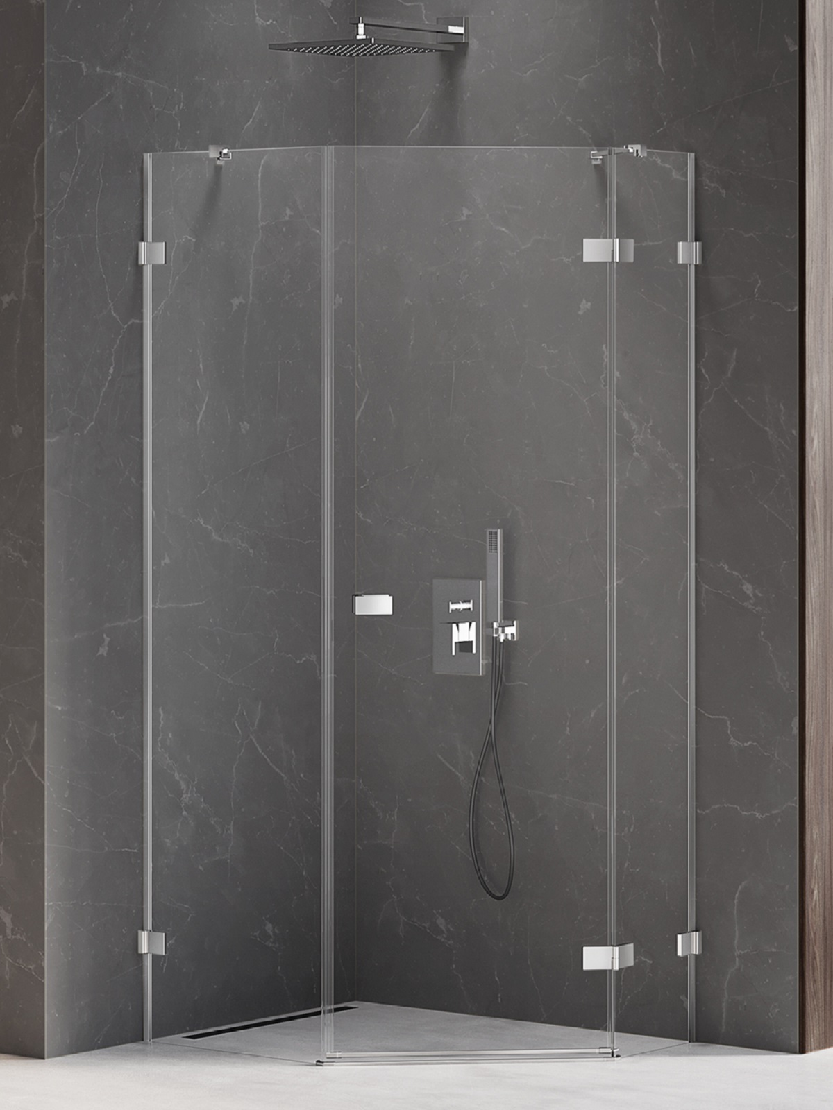 New Trendy Avexa Dusche 100x80 cm chrom Glanz/durchsichtiges Glas EXK-3892