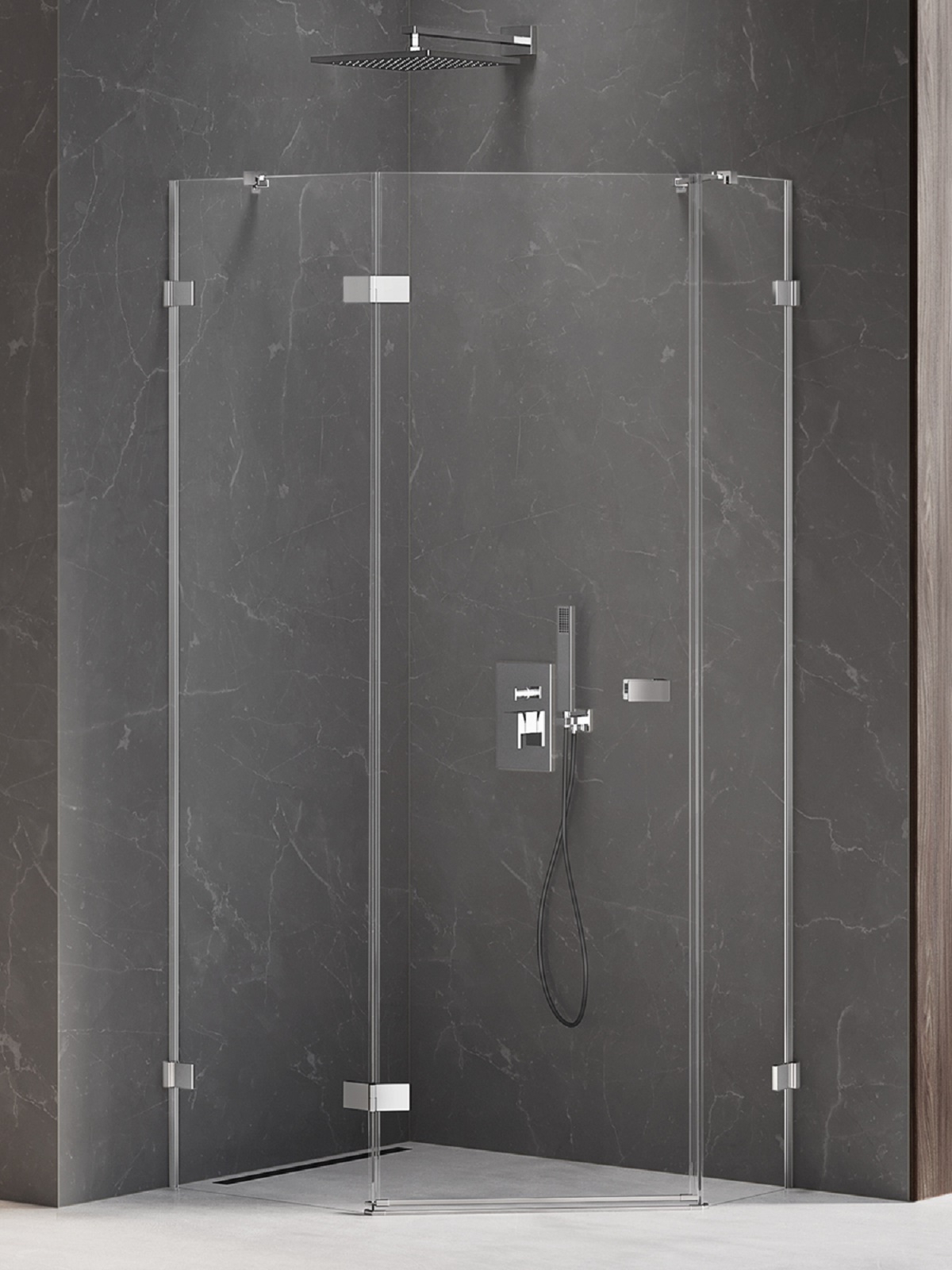 New Trendy Avexa Dusche 100x80 cm chrom Glanz/durchsichtiges Glas EXK-3893