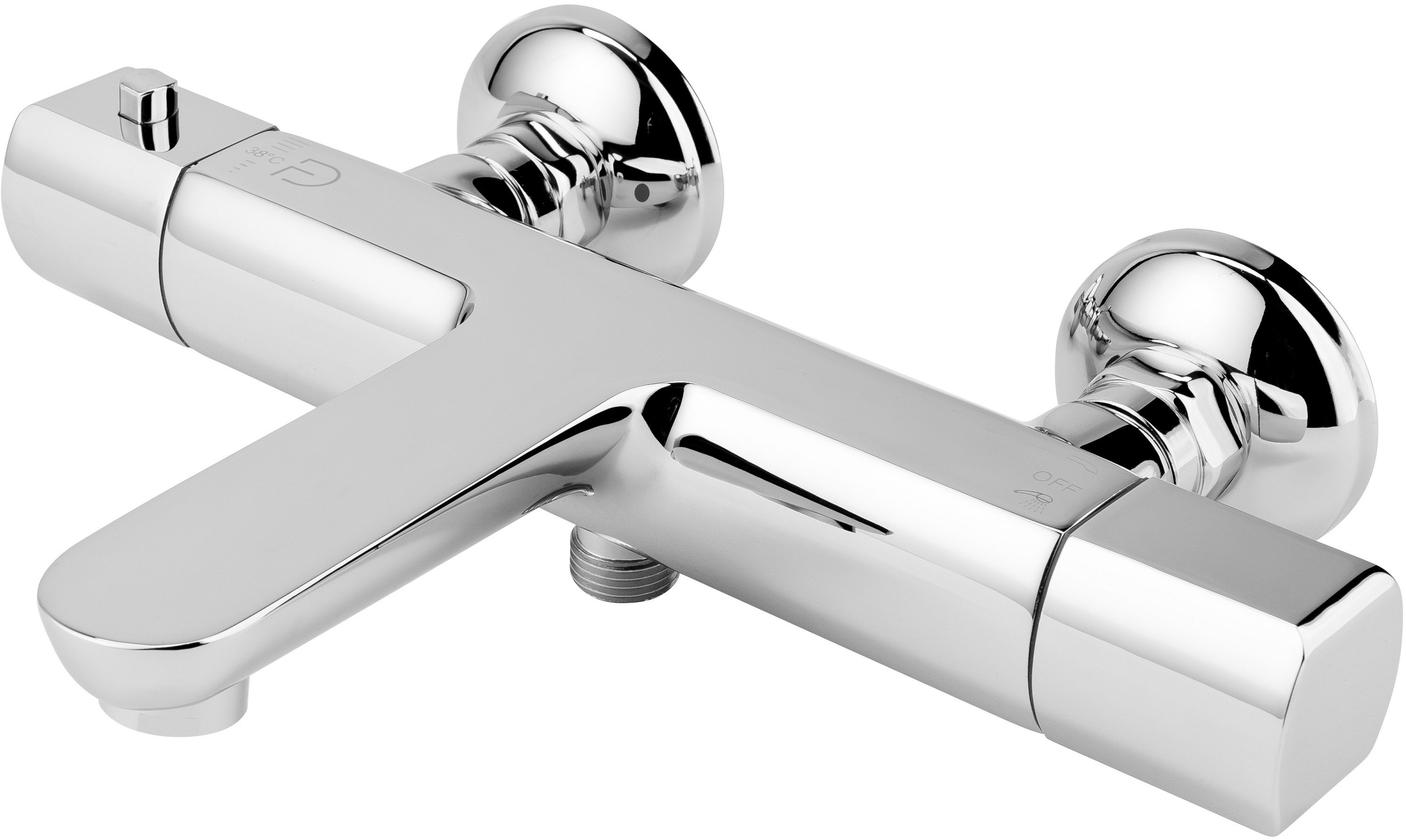 FDesign Stabilla badewannen- und duscharmatur Wand mit Thermostat chrom FD1-TS05-1-11