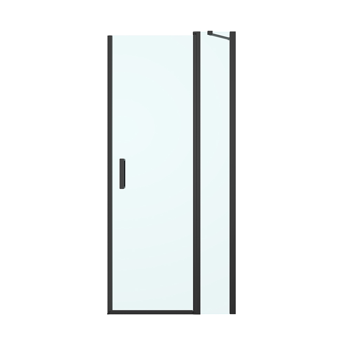 Oltens Verdal Duschtüren 80 cm aufklappbar schwarz Matte/durchsichtiges Glas 21203300