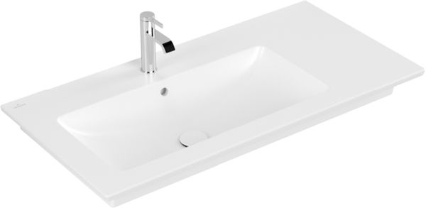 Villeroy & Boch Venticello Waschbecken 100x50 cm rechteckig Klassisch-Möbel-mit Blatt weiß 4134L1RW
