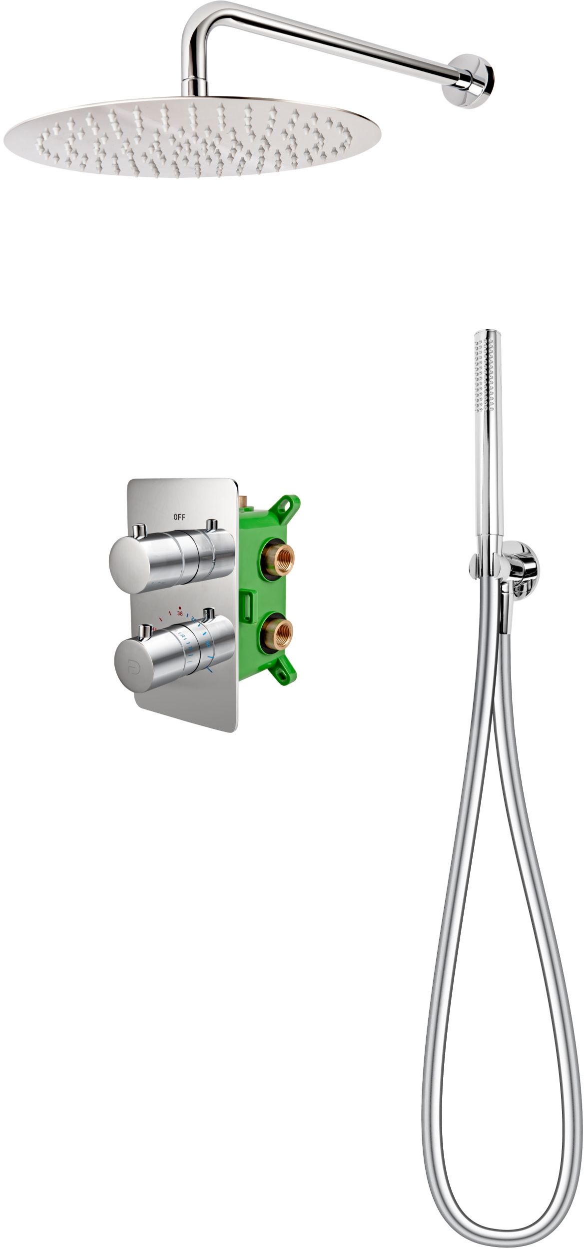 FDesign Stabilla Duschset Unterputz mit Thermostat mit Regenbrause chrom FD1-TS07-7SET1-11