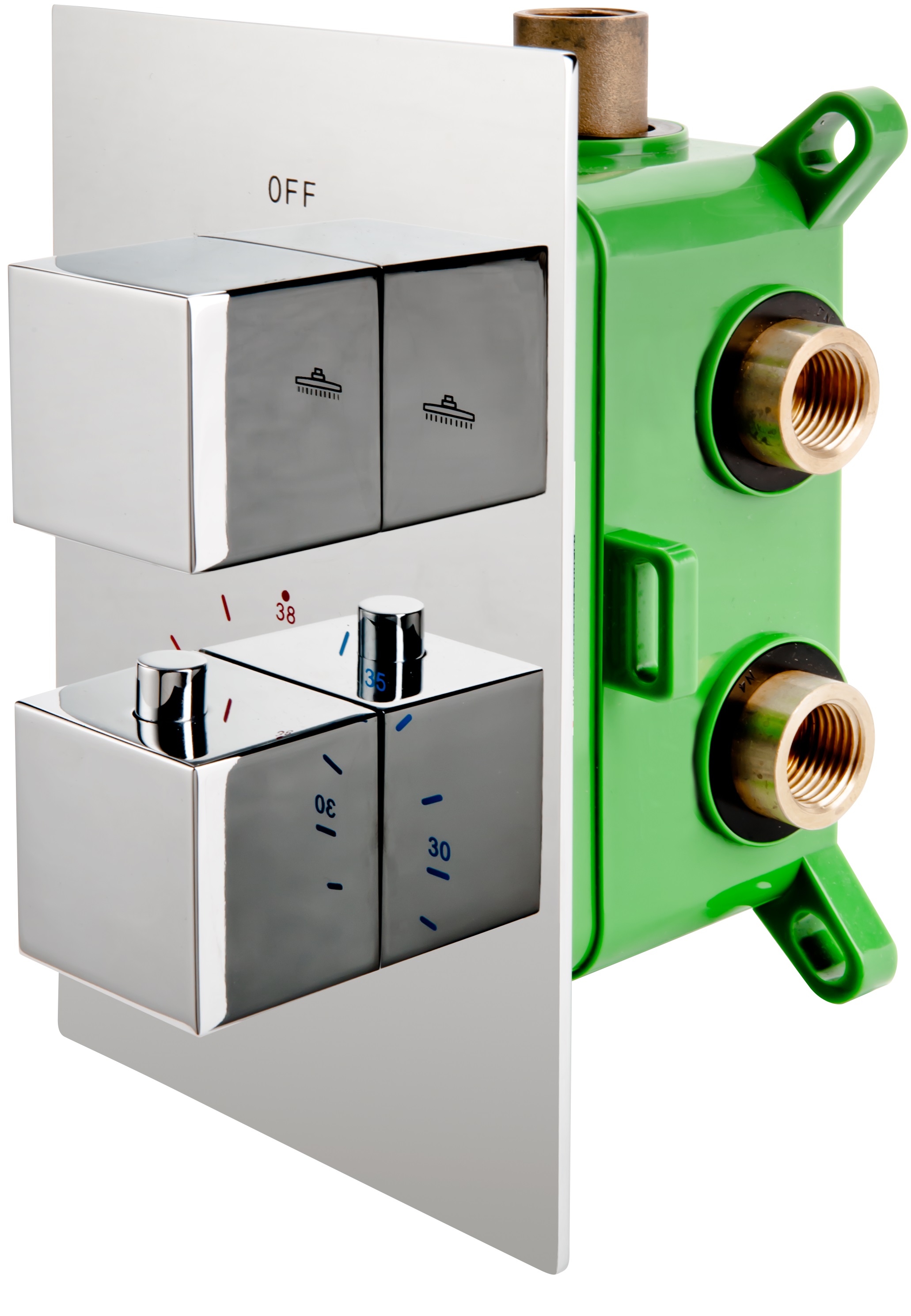 FDesign Stabilla duschbatterie Unterputz mit Thermostat chrom FD1-TS08-7PBOX-11