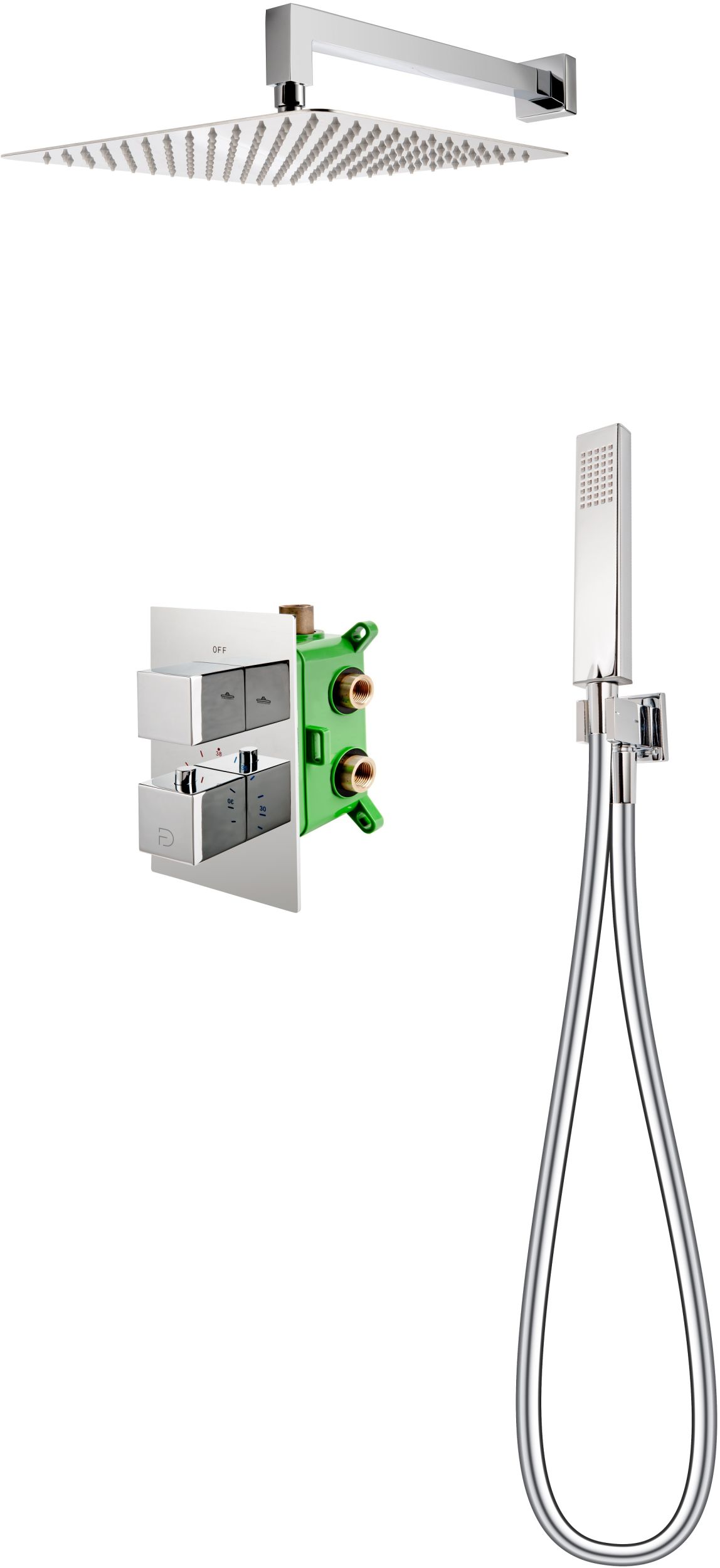 FDesign Stabilla Duschset Unterputz mit Thermostat mit Regenbrause chrom FD1-TS08-7SET1-11