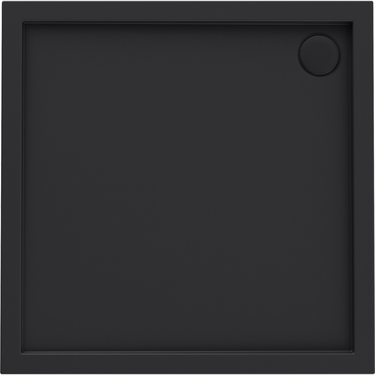Oltens Superior Quadratische Duschwanne 80x80 cm schwarz 17002300