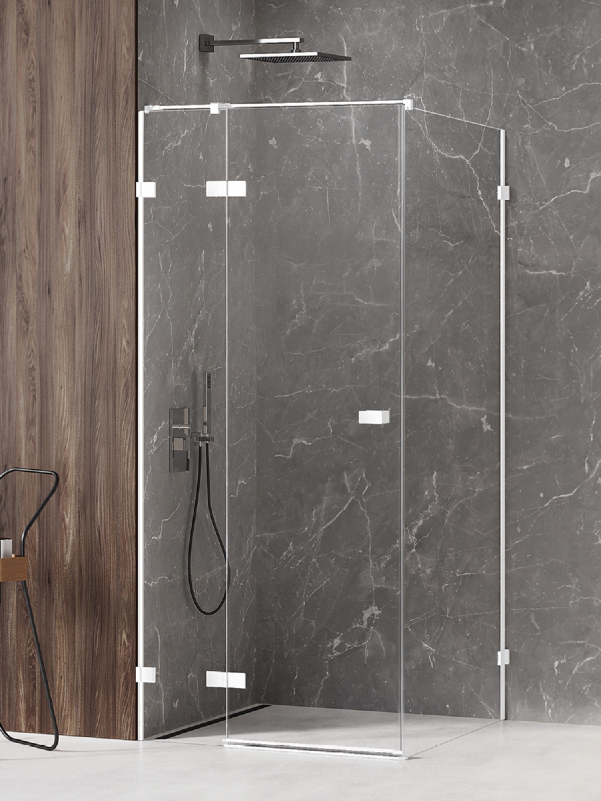 New Trendy Avexa White Dusche 120x90 cm rechteckig weiß Matte/durchsichtiges Glas EXK-2712