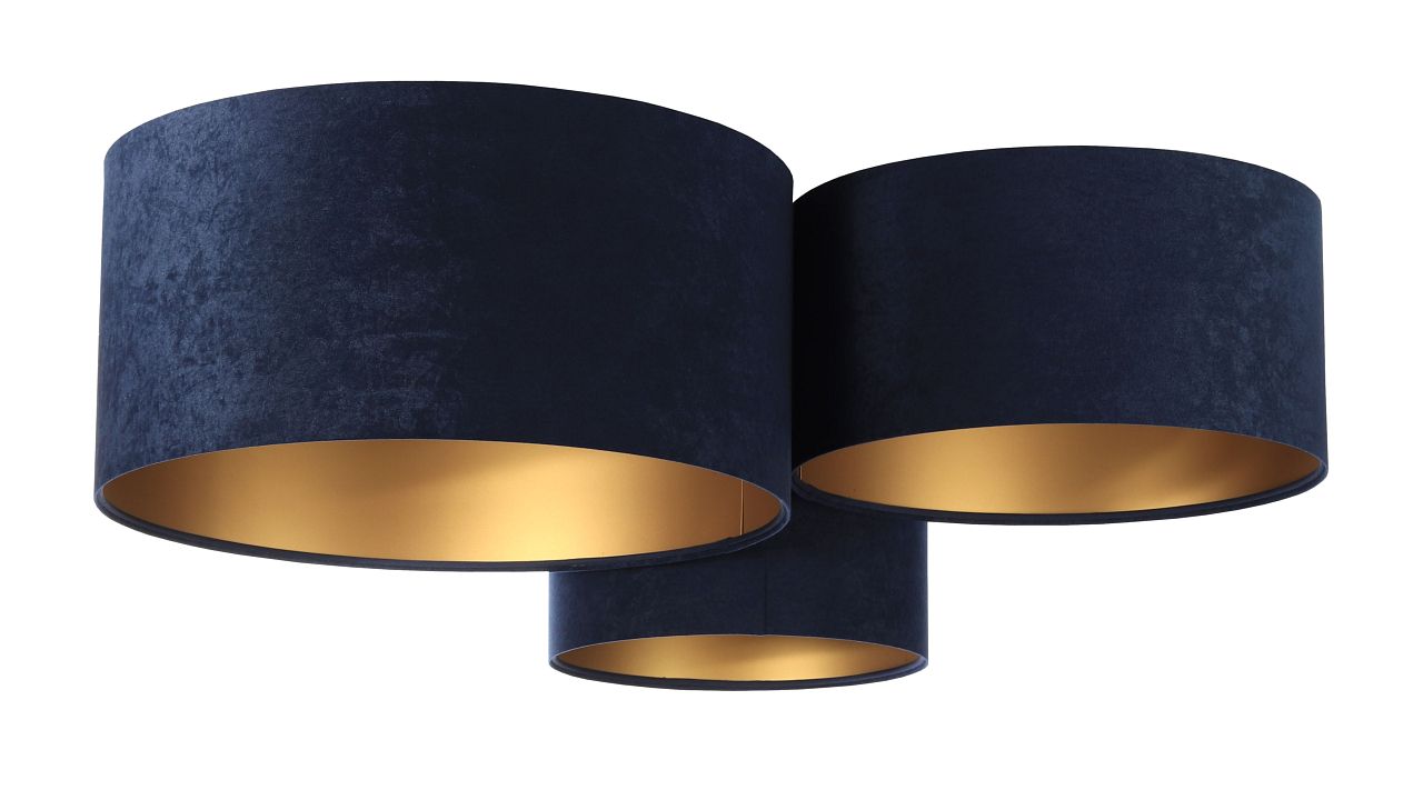 BPS Koncept Plafoniady Decke 3x60 W gold-marineblau 080-044