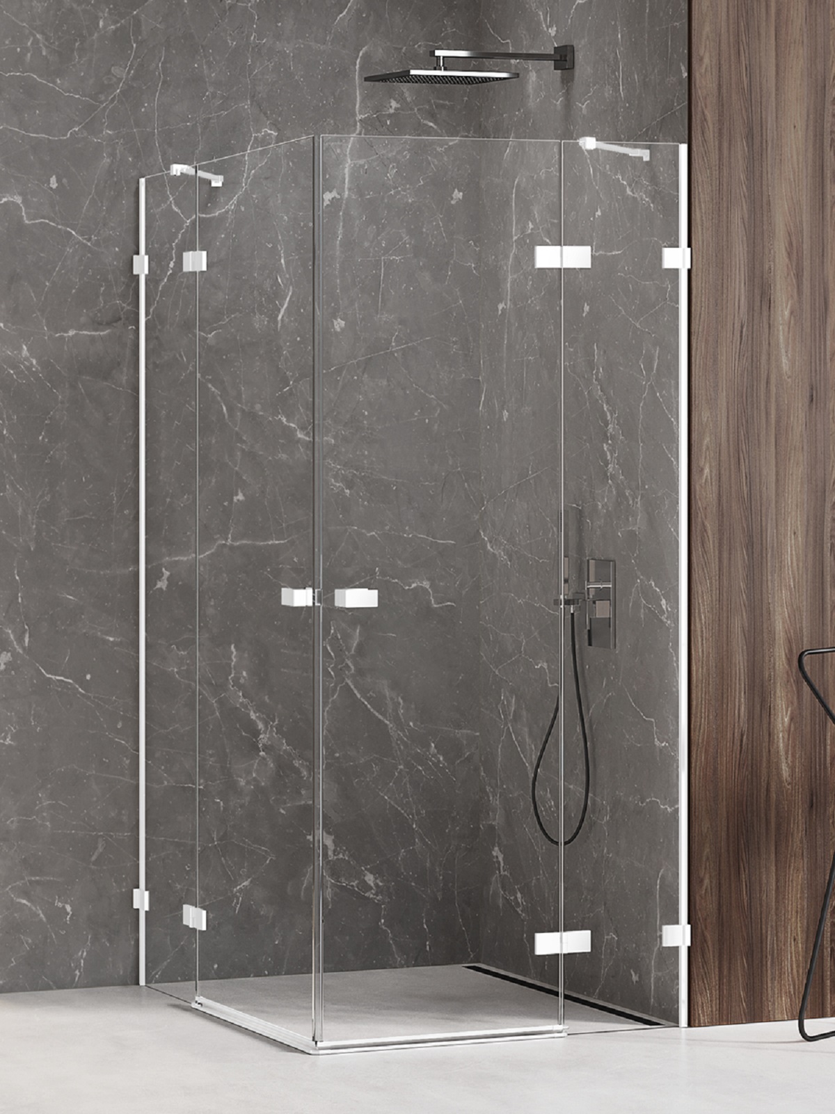 New Trendy Avexa White Dusche 120x80 cm rechteckig weiß Matte/durchsichtiges Glas EXK-2825