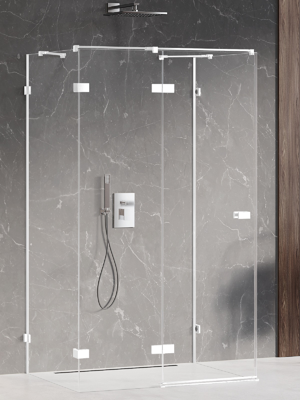 New Trendy Avexa White Dusche 110x70 cm rechteckig weiß Matte/durchsichtiges Glas EXK-2864