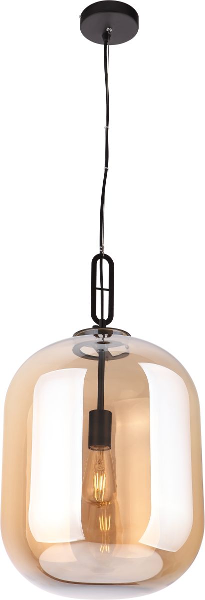 MaxLight Honey Pendelleuchte 1x60 W schwarz-bernstein P0299