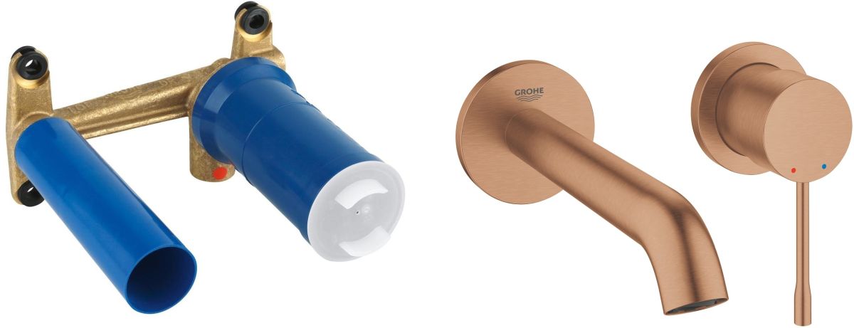 Set Waschtischarmatur Grohe Essence New 19408DL1, Verdecktes Wasserhahnelement Grohe Eurostyle 23571000