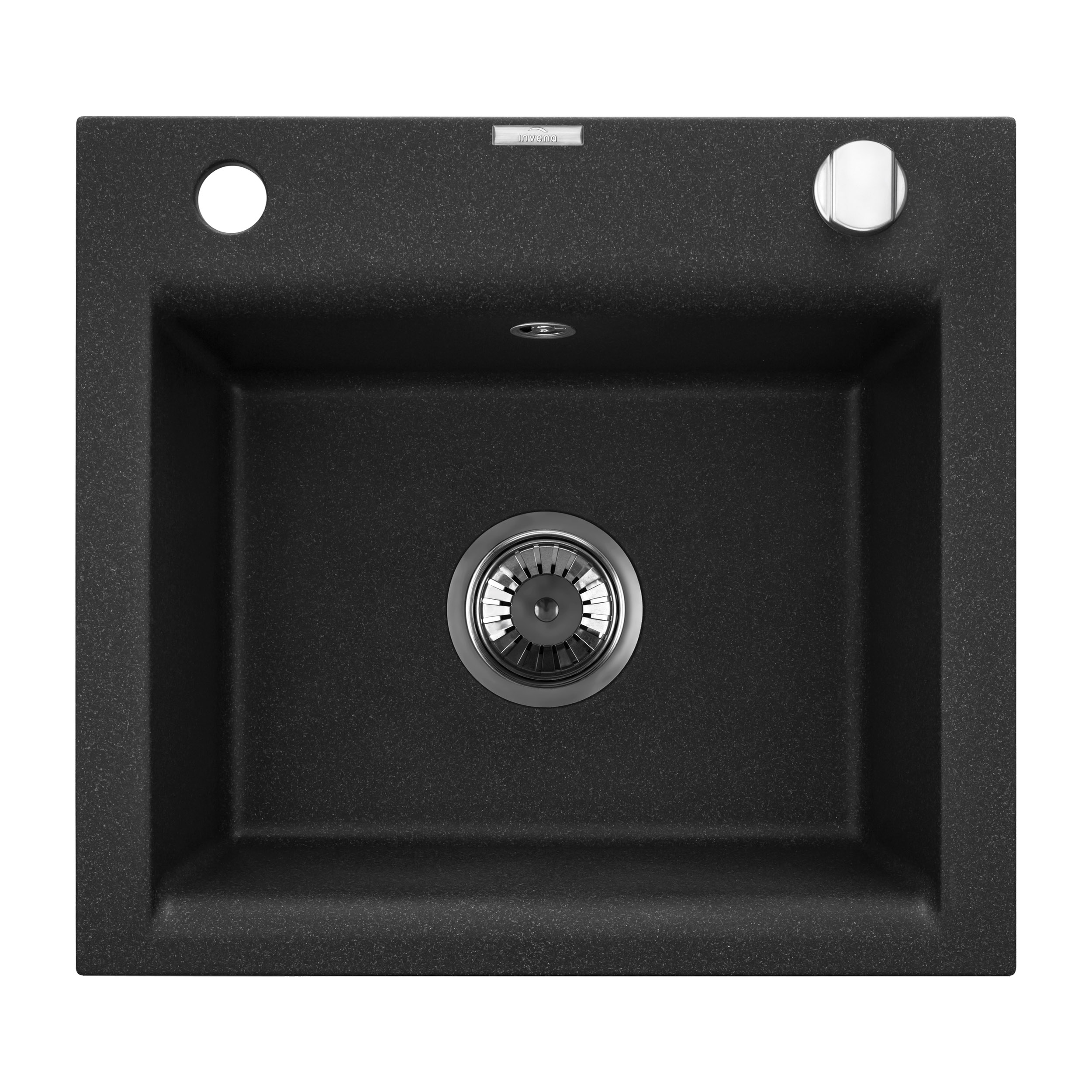 Invena Tesalia Granitspüle 48x44 cm schwarz AZ-01-041