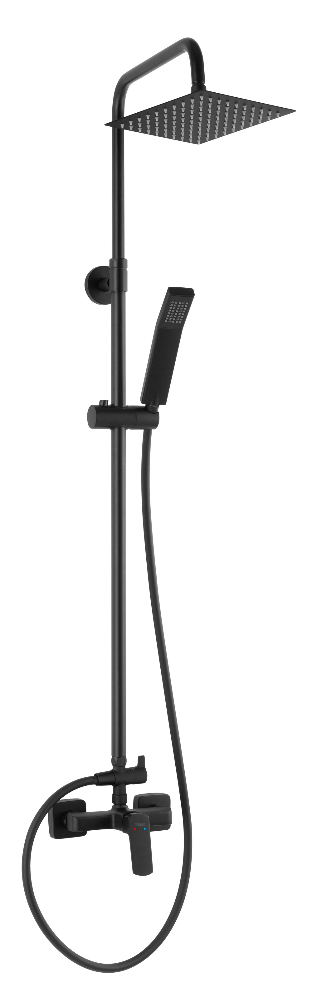 Ferro Vitto VerdeLine Duschset Wandmontage mit Regenbrause schwarz NP81BVI7UVLBL