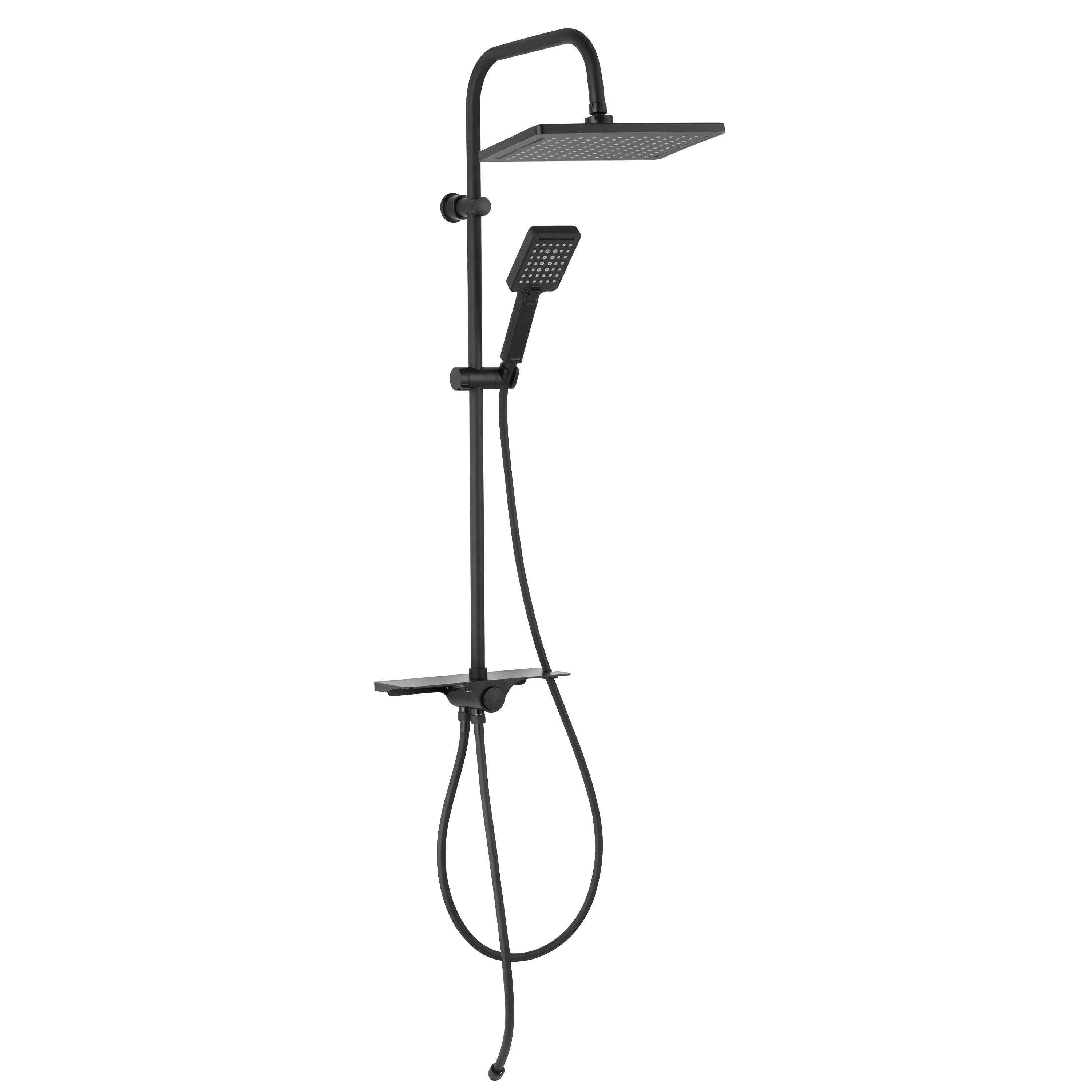 Ferro Kanto Black  VerdeLine Duschset Wandmontage mit Regenbrause schwarz NP94VLBL