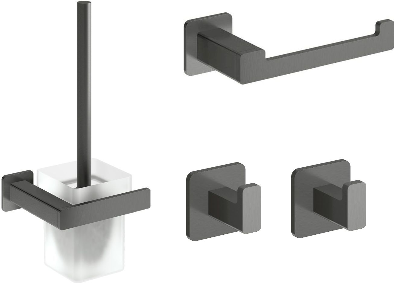 Set Klobürste Omnires Nelson NL80620GR, Klopapierhalterung Omnires Nelson NL80510GR, NL80115GR