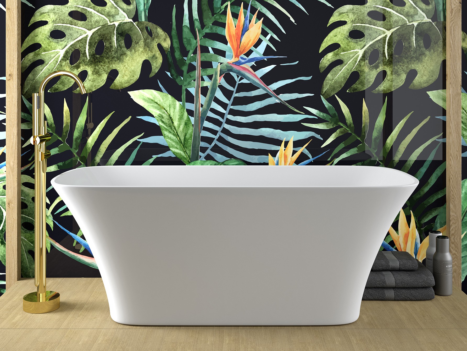 Besco Assos Freistehende Badewanne 160x70 cm rechteckig weiß #WMMB-160-AKC