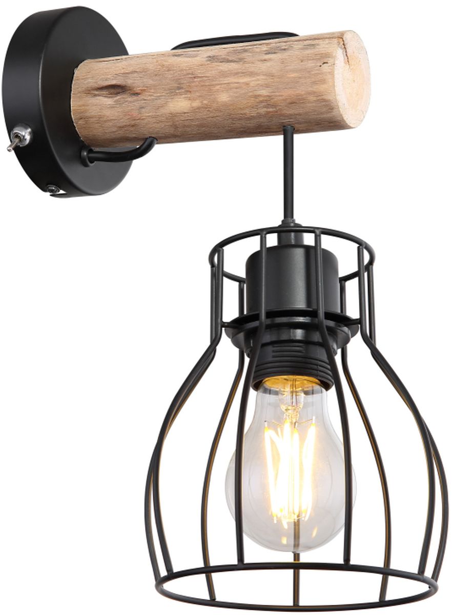 Globo Lighting Mina Leuchter 1x40 W schwarz-holz 15326NW