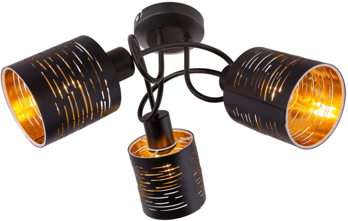 Globo Lighting Tunno Deckenlampe 3x15 W schwarz-gold 15342-3D