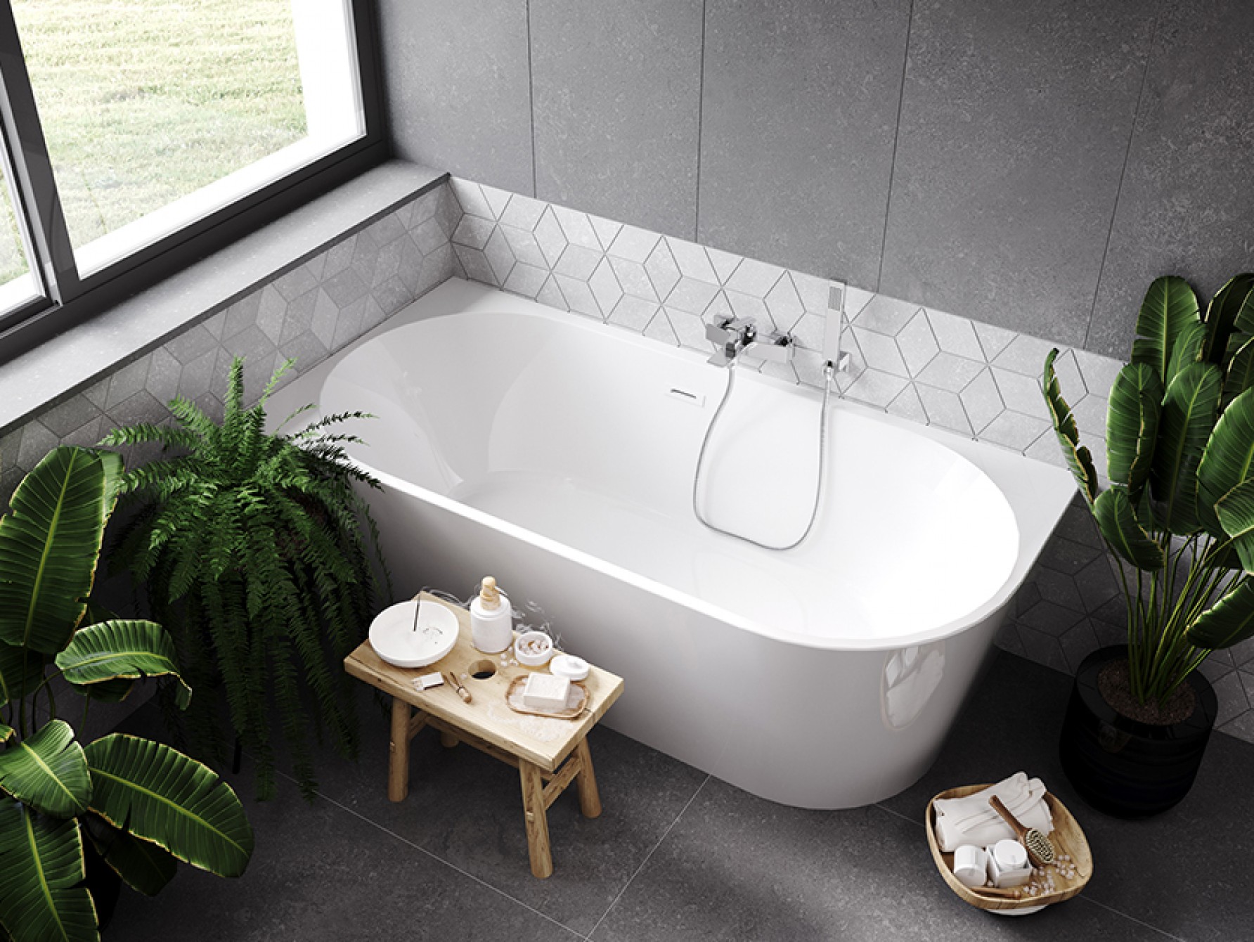 Besco Zoya Freistehende Badewanne 150x75 cm rechteckig weiß #WAS-150-ZLB