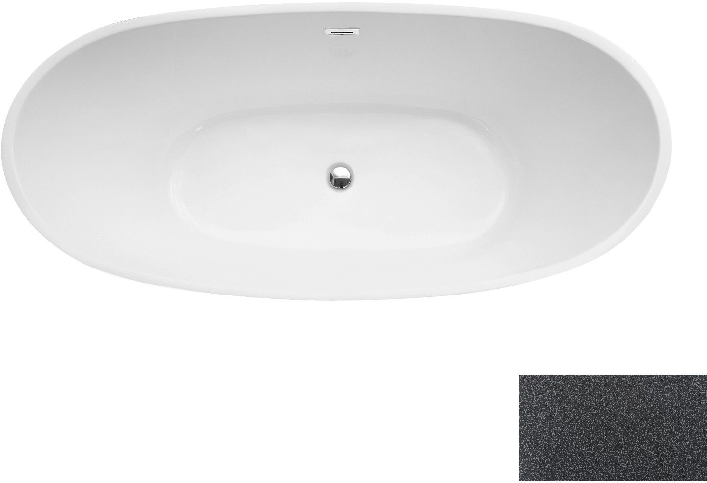 Besco Ayla Freistehende Badewanne 170x80 cm oval zweifarbig #WAS-170-AYGC