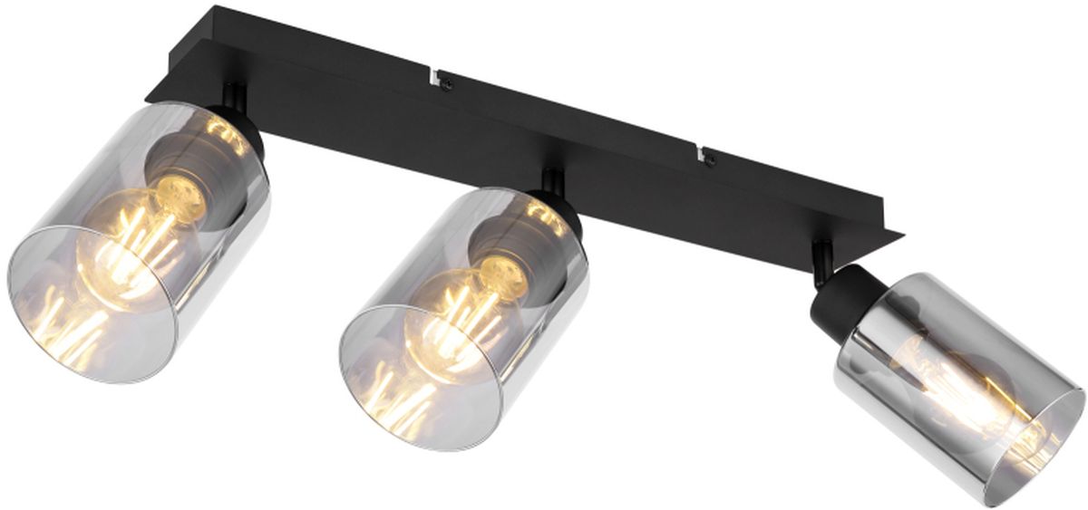 Globo Lighting Hadera Deckenlampe 3x15 W schwarz-verraucht 15465-3