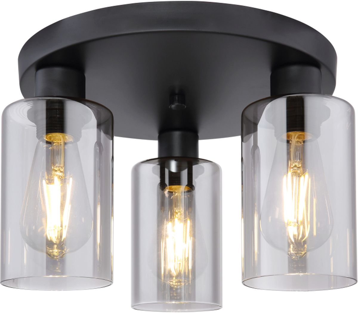 Globo Lighting Hadera Deckenlampe 3x60 W schwarz-verraucht 15465-3D