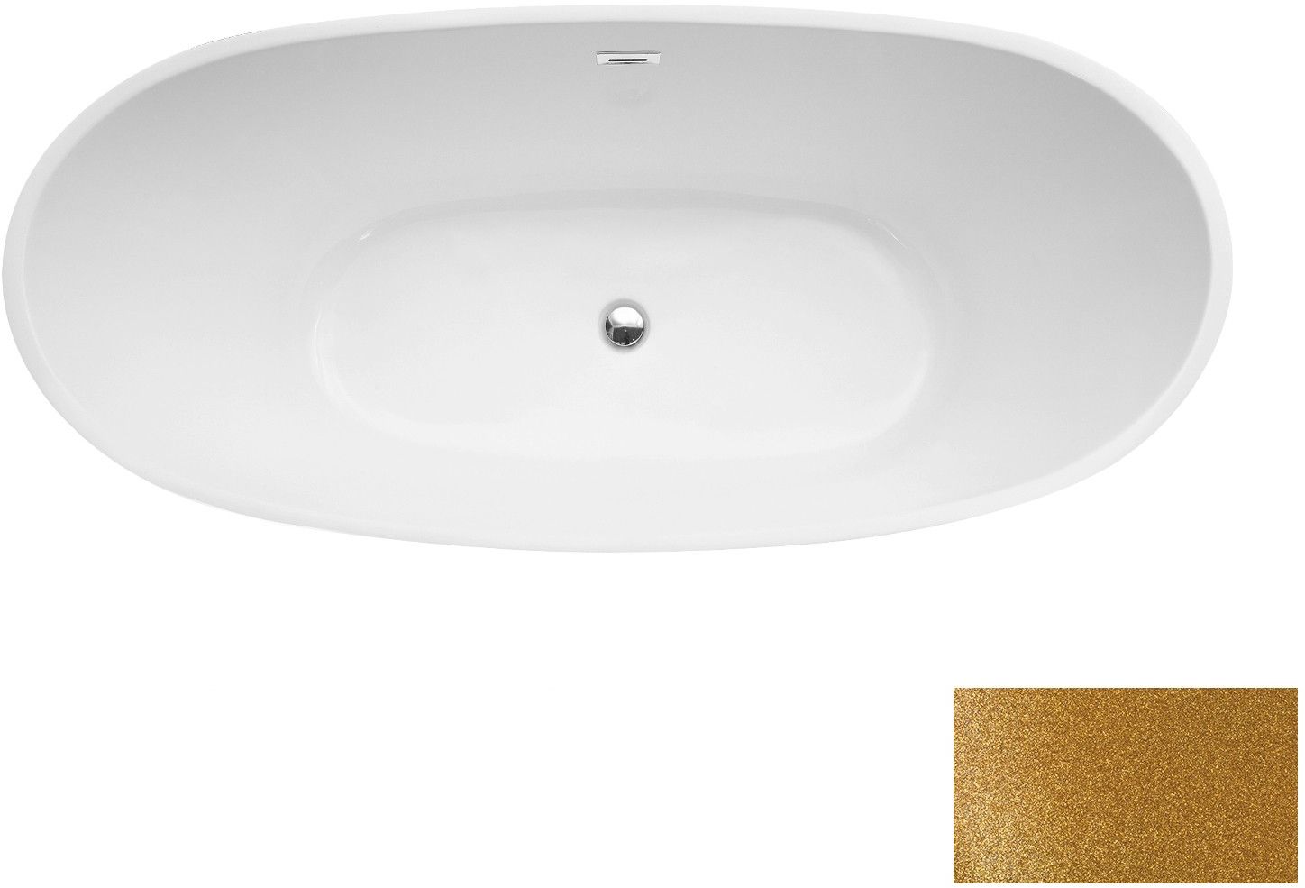 Besco Ayla Freistehende Badewanne 170x80 cm oval zweifarbig #WAS-170-AYZZ