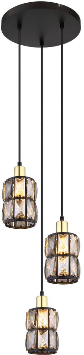 Globo Lighting Wolli Pendelleuchte 3x40 W schwarz-kristall 15761-3B
