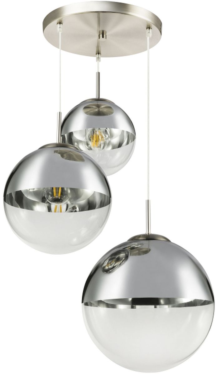 Globo Lighting Varus Pendelleuchte 3x40 W chrom-transparent 15851-3