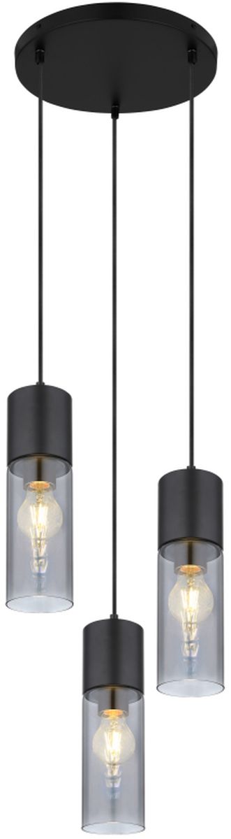 Globo Lighting Annika Pendelleuchte 3x25 W schwarz-verraucht 21000-3HB