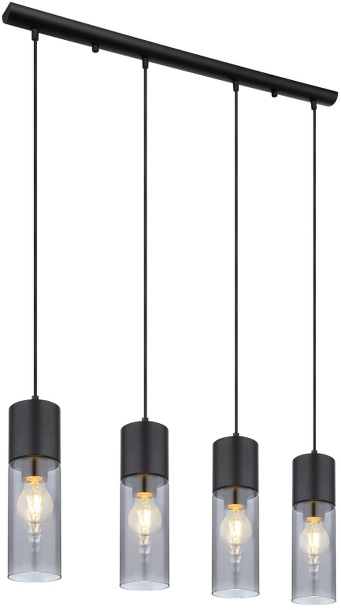 Globo Lighting Annika Pendelleuchte 4x25 W schwarz-verraucht 21000-4HB
