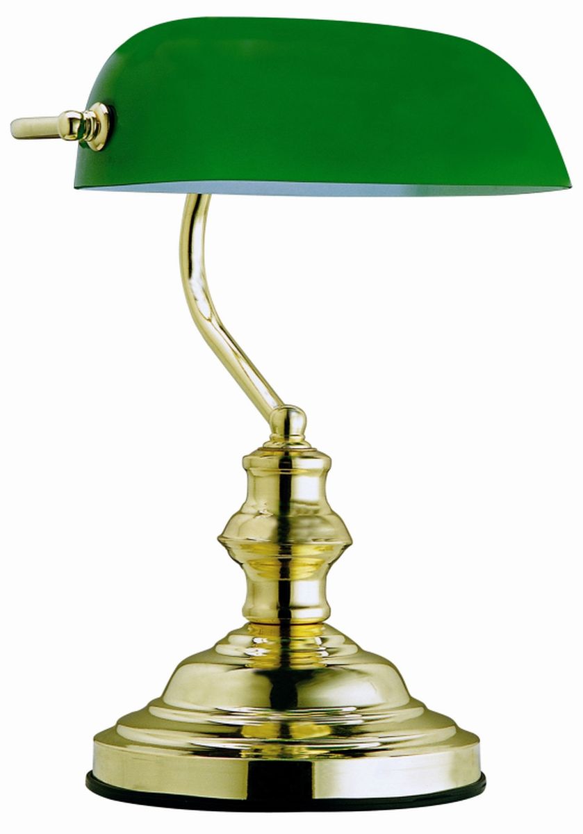Globo Lighting Antique Tischlampe 1x60 W messing-grün 2491