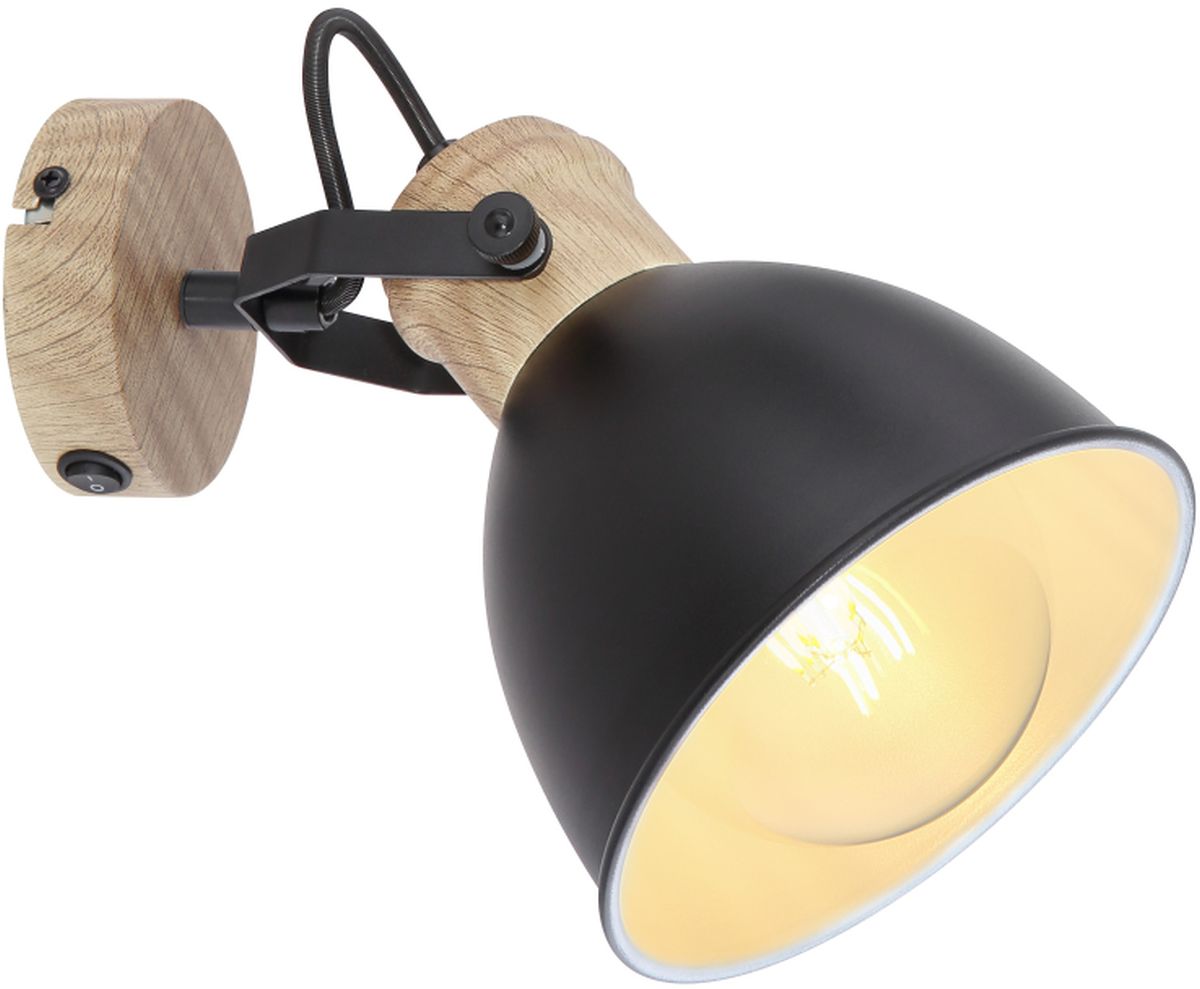 Globo Lighting Wiho Leuchter 1x40 W schwarz-holz 54018-1S