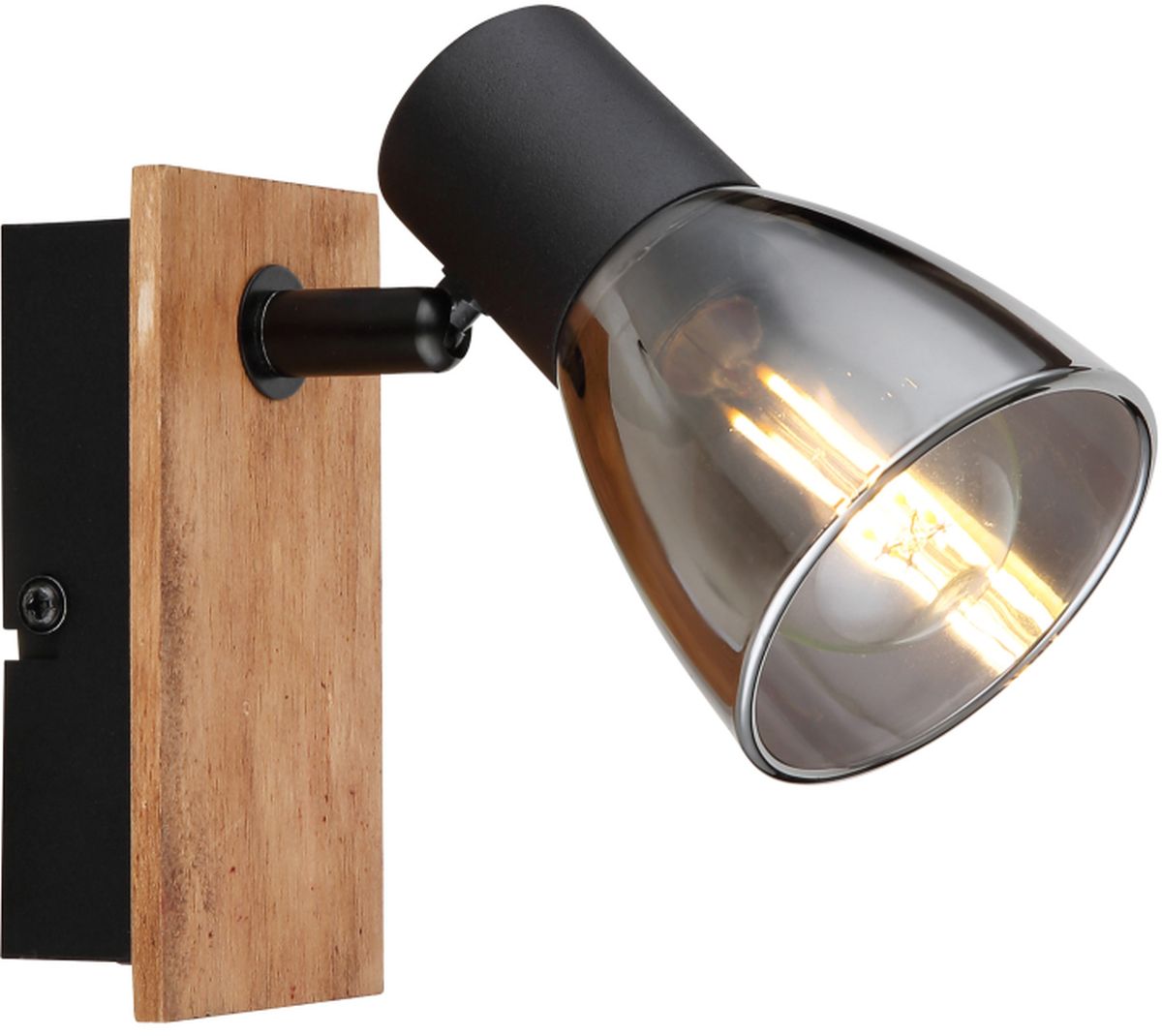 Globo Lighting Claude Leuchter 1x40 W schwarz-verraucht-holz 54307-1W