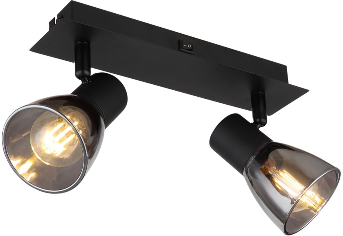 Globo Lighting Claude Leuchter 2x40 W schwarz-verraucht 54307-2