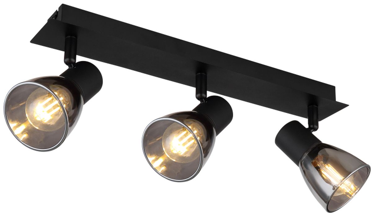 Globo Lighting Claude Deckenlampe 3x40 W schwarz-verraucht 54307-3