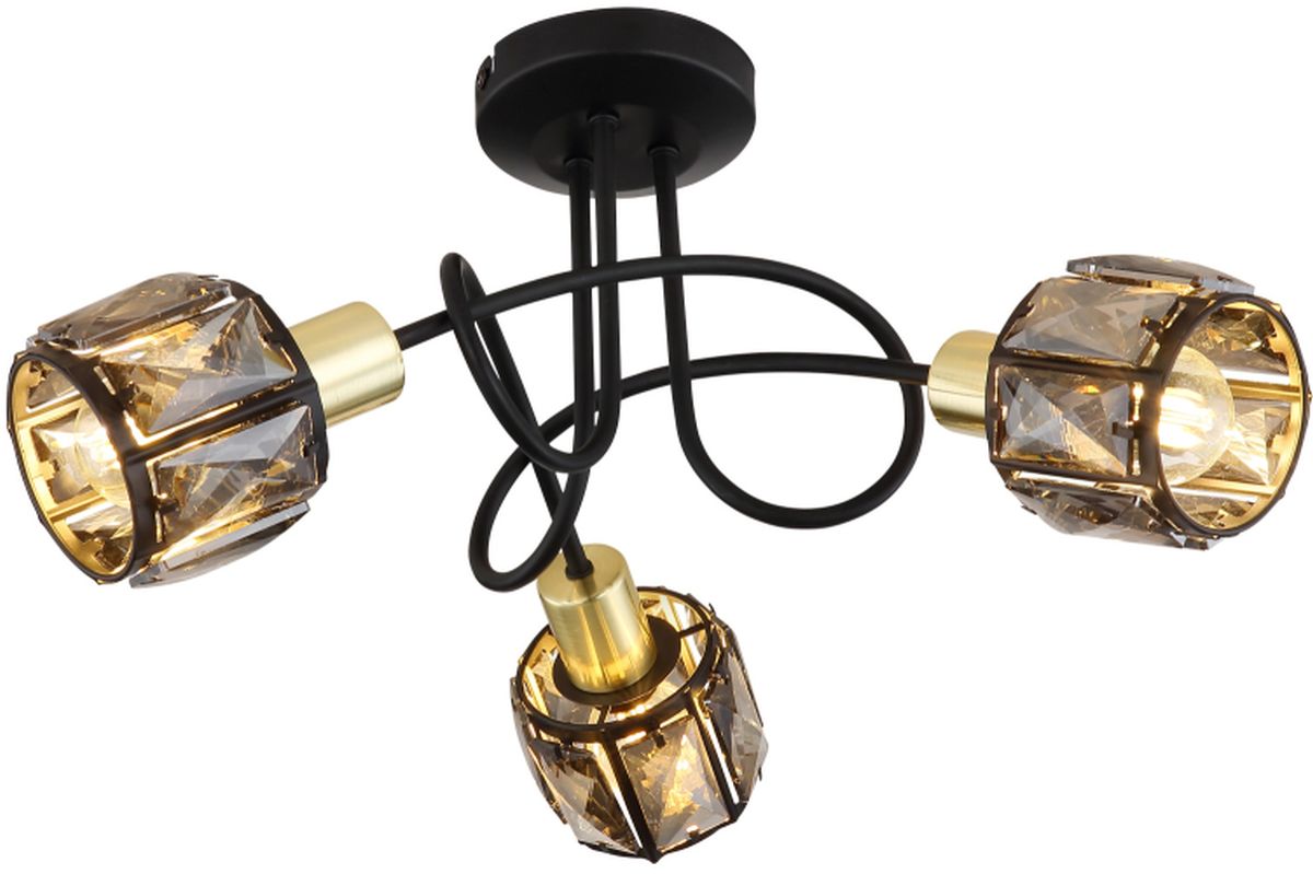 Globo Lighting Indiana Deckenlampe 3x40 W schwarz-verraucht-gold 54357-3B