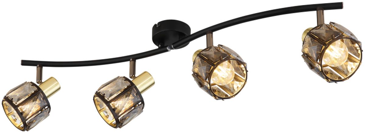 Globo Lighting Indiana Deckenlampe 4x40 W schwarz-verraucht-gold 54357-4B