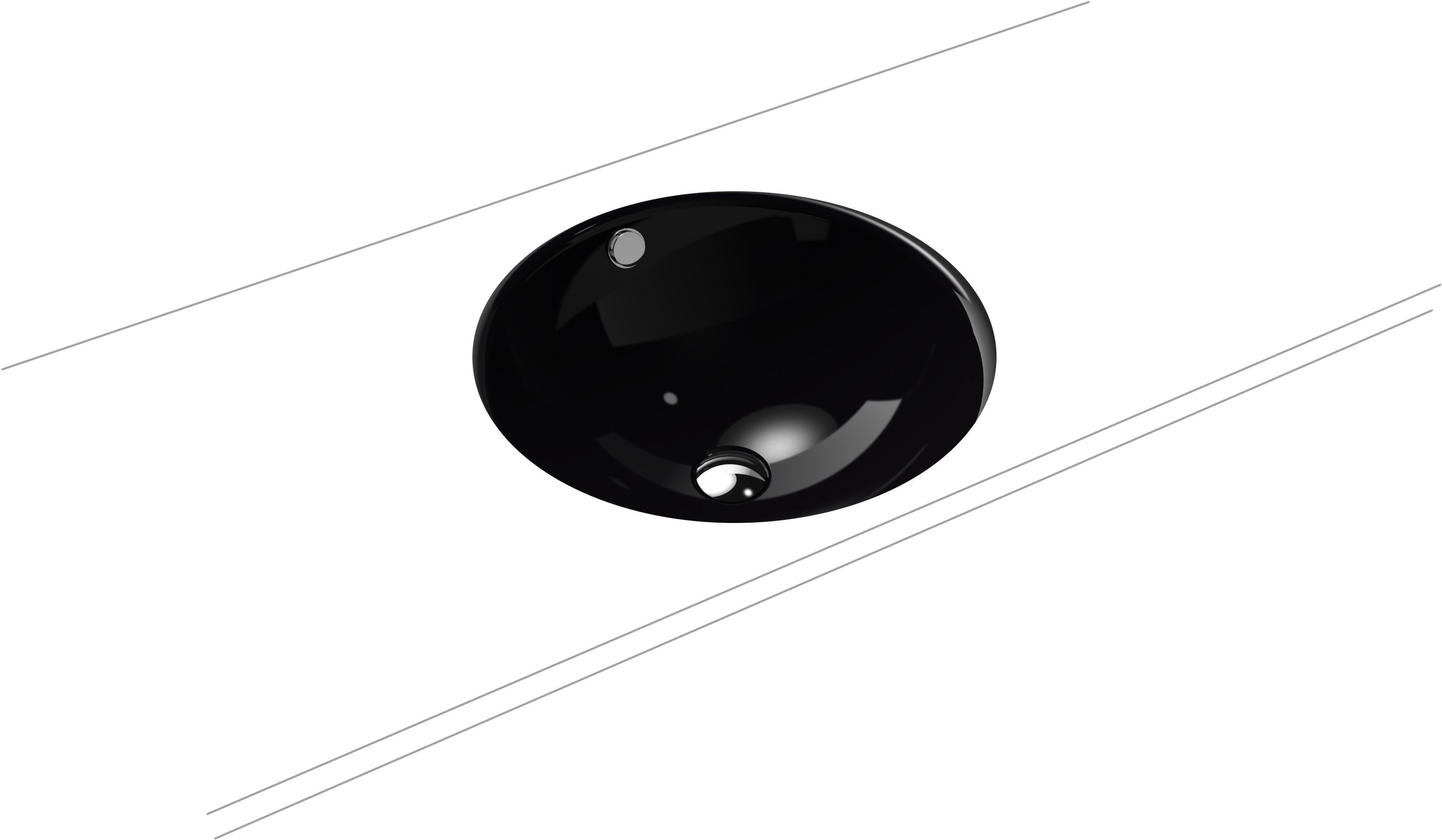 Kaldewei Classic Waschbecken 42x42 cm rund Unterbauwaschbecken schwarz 910006003701