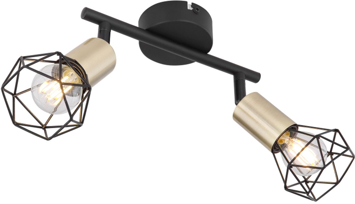 Globo Lighting Xara I Deckenlampe 2x40 W schwarz-messing 54802S-2AB