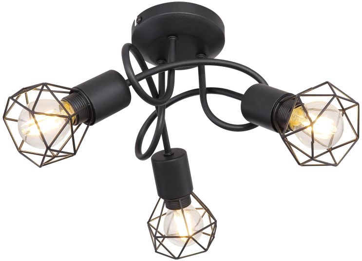 Globo Lighting Xara I Deckenlampe 3x40 W schwarz 54802S-3D