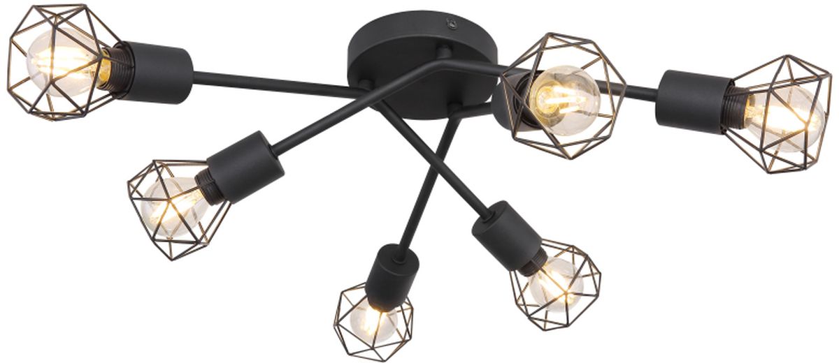 Globo Lighting Xara I Deckenlampe 6x40 W schwarz 54802S-6