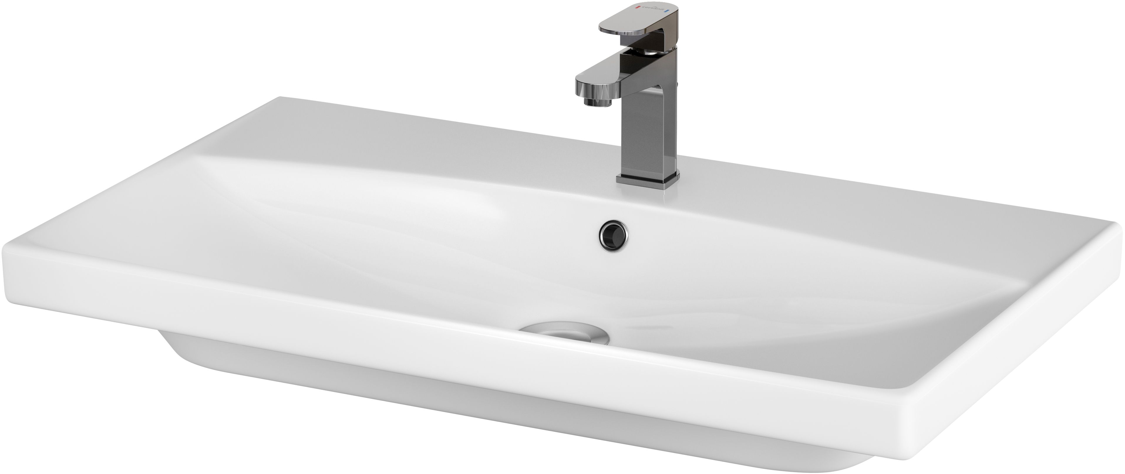 Cersanit City Waschbecken 80.5x45.5 cm rechteckig Möbel weiß glanz K35-061