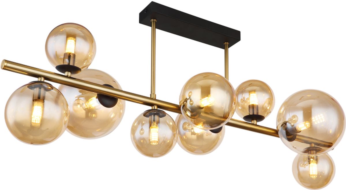 Globo Lighting Riha Deckenlampe x3.5 W schwarz-gold-bernstein 56135-9D
