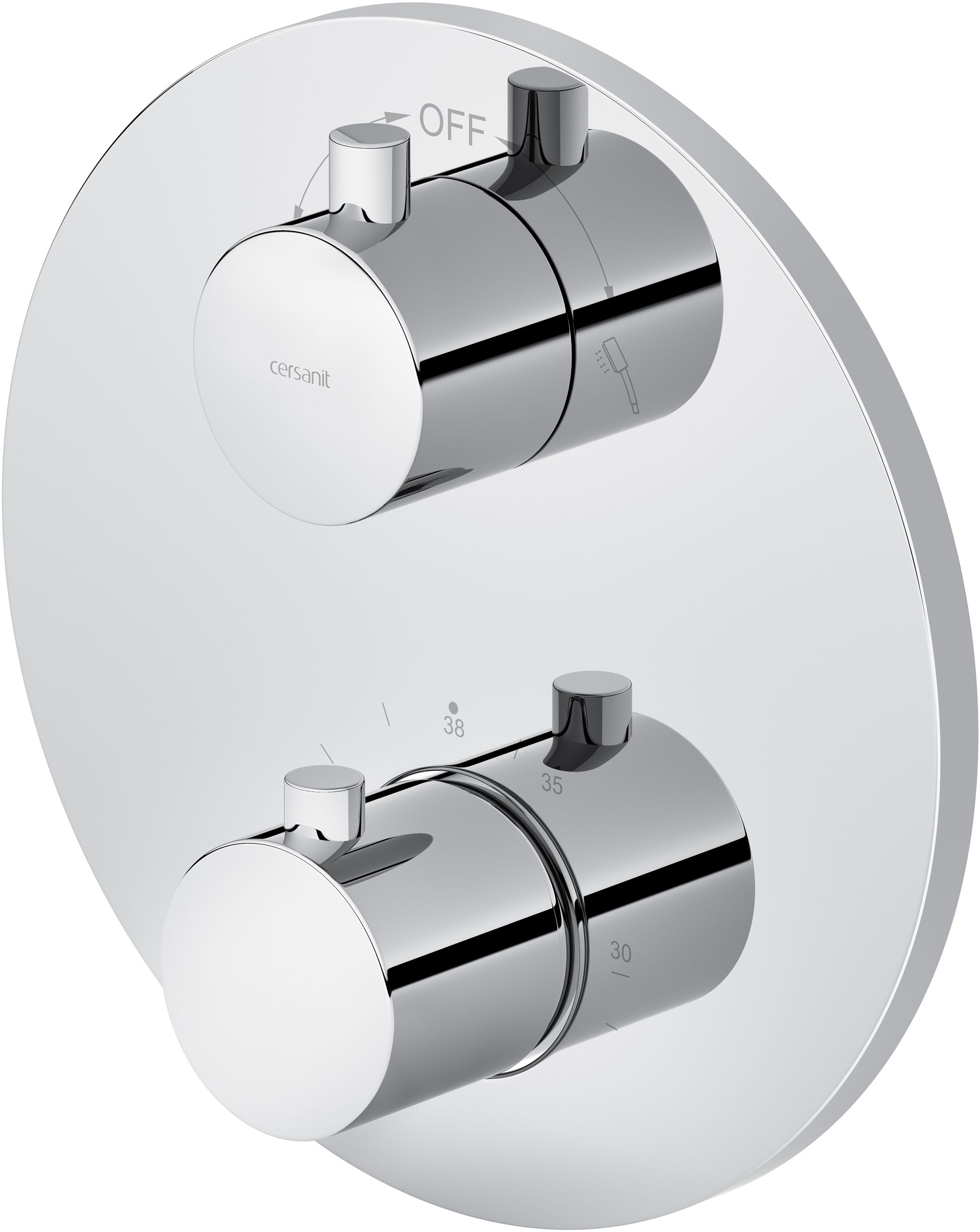 Cersanit Zen badewannen- und duscharmatur Unterputz mit Thermostat chrom S951-564