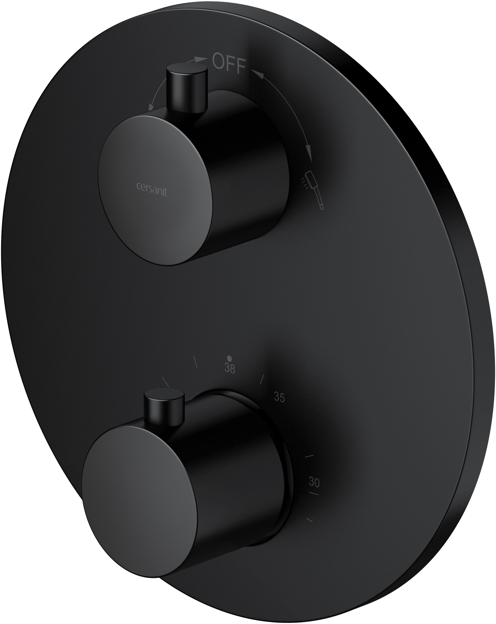 Cersanit Zen badewannen- und duscharmatur Unterputz mit Thermostat schwarz S951-567