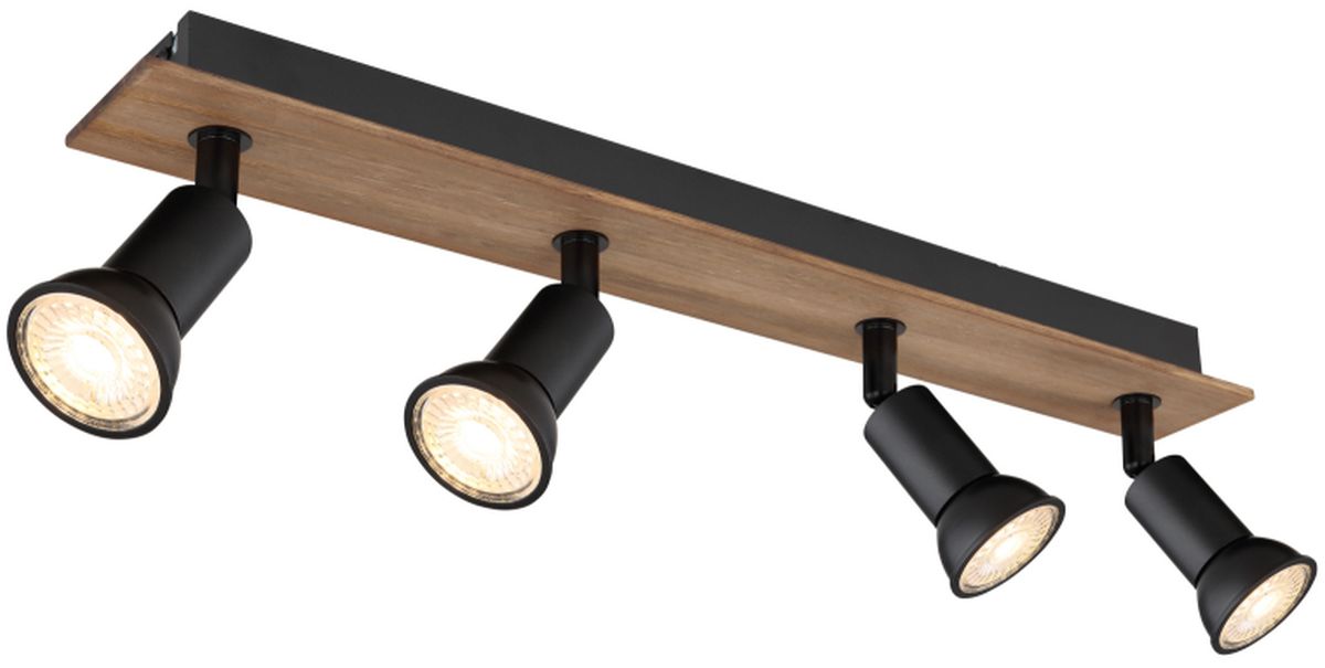 Globo Lighting Drew Deckenlampe 4x35 W schwarz-holz 57998-4W