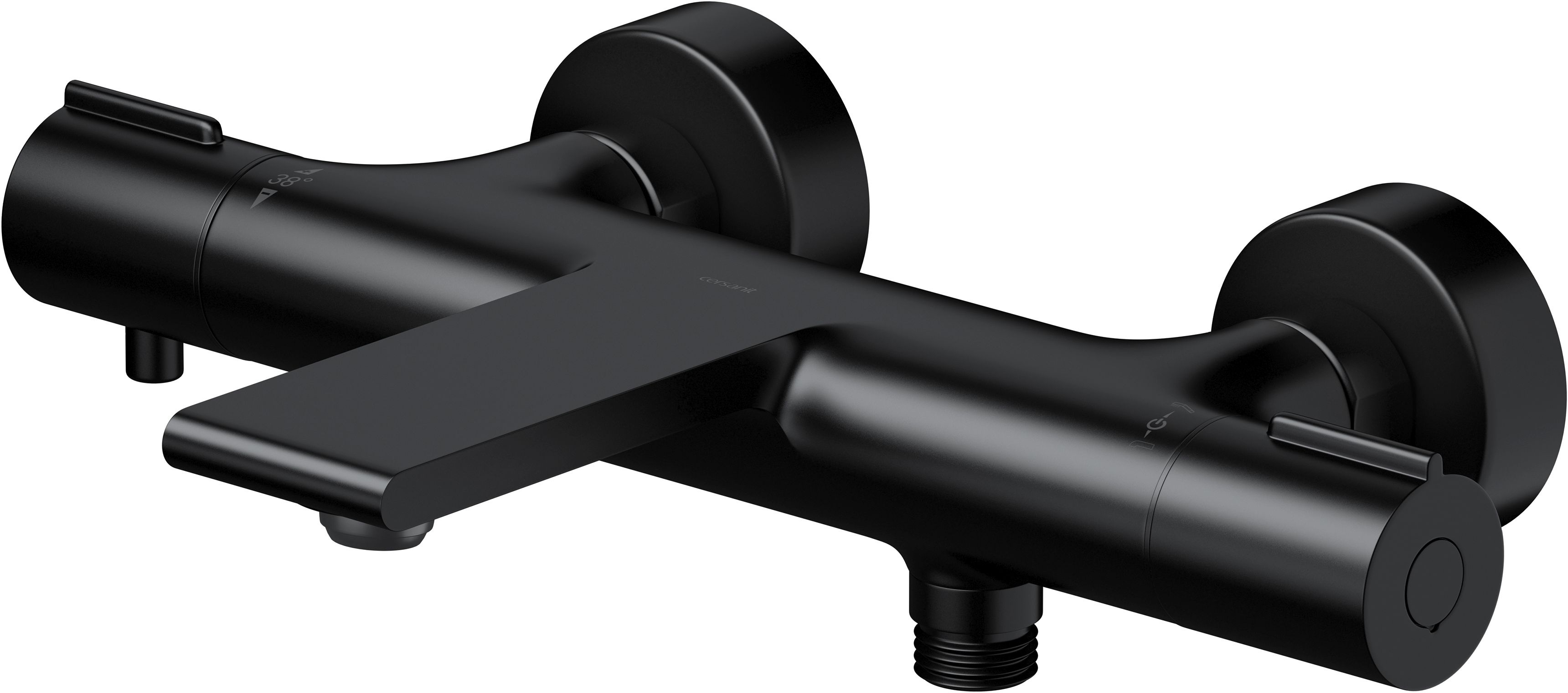 Cersanit Virgo badewannen- und duscharmatur Wand mit Thermostat schwarz S951-562
