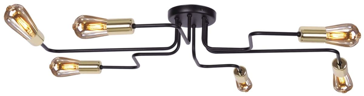 Kaja Kuga Pendelleuchte 6x60 W schwarz-gold K-4940
