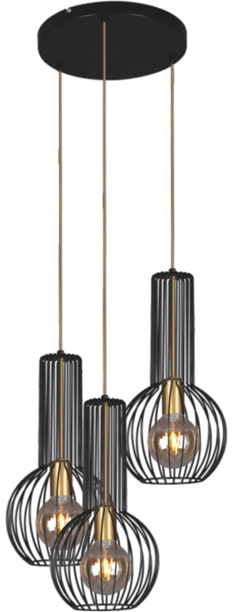 Kaja Arvi Black Pendelleuchte 3x60 W schwarz-gold K-4522